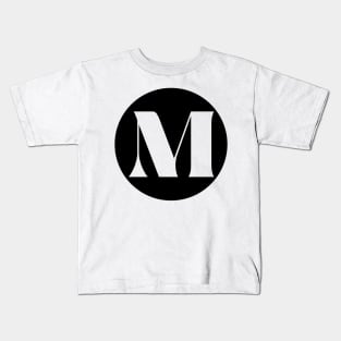 M (Letter Initial Monogram) Kids T-Shirt